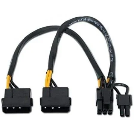 Aisens Cable de Alimentación para Tarjeta Gráfica A131-0165 - 2x Molex Macho a 6+2 PIN PCIe, 20cm, 54W Aisens Cable de Alimentación para Tarjeta Gráfica A131-0165 - 2x Molex Macho a 6+2 PIN PCIe, 20cm, 54W